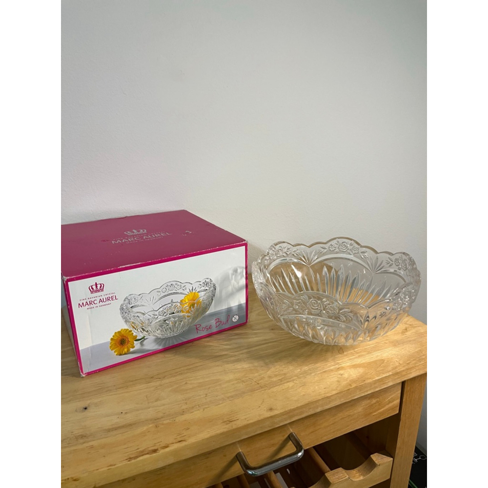 Marc Aurel Crystal Rose Bud Serveware Bowl